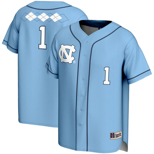 #1 North Carolina Tar Heels GameDay Greats Unisex Lightweight Softball Jersey - Carolina Blue | Stitched College Jersey TJS75881