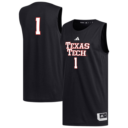 #1 Texas Tech Red Raiders Replica Basketball Jersey - Black | Stitched College Jersey TJS75786