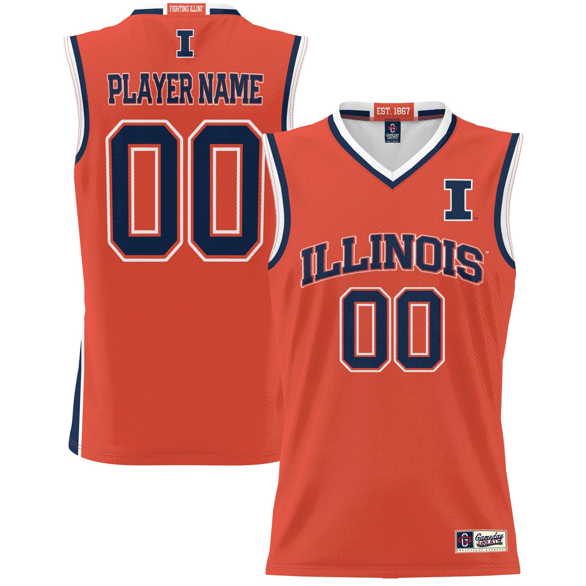 Illinois Fighting Illini GameDay Greats Unisex Lightweight Pick-A-Player Men's Basketball Jersey - Orange | Stitched College Jersey TJS75801