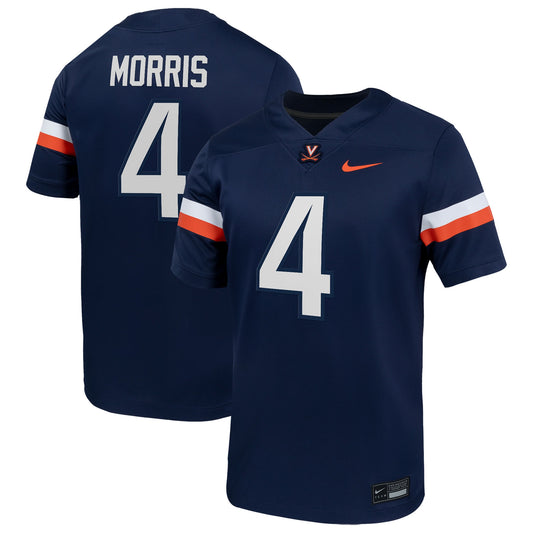 Chandler Morris Virginia Cavaliers Home Men's Football Game Jersey - Navy | Stitched College Jersey TJS75999