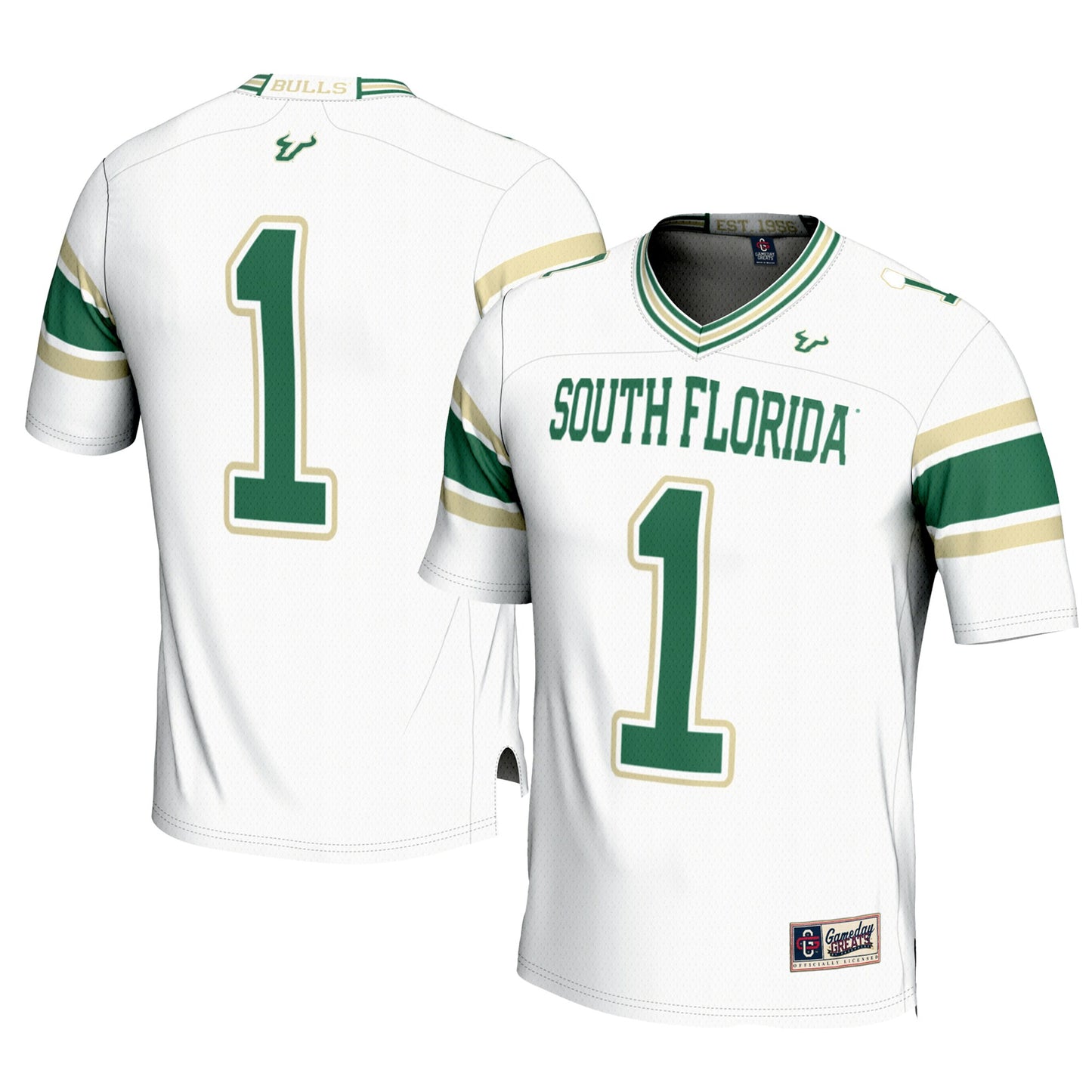 #1 South Florida Bulls GameDay Greats Football Jersey - White | Stitched College Jersey TJS75868