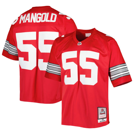 Nick Mangold Ohio State Buckeyes M & N Jersey - Scarlet | Stitched College Jersey TJS75917