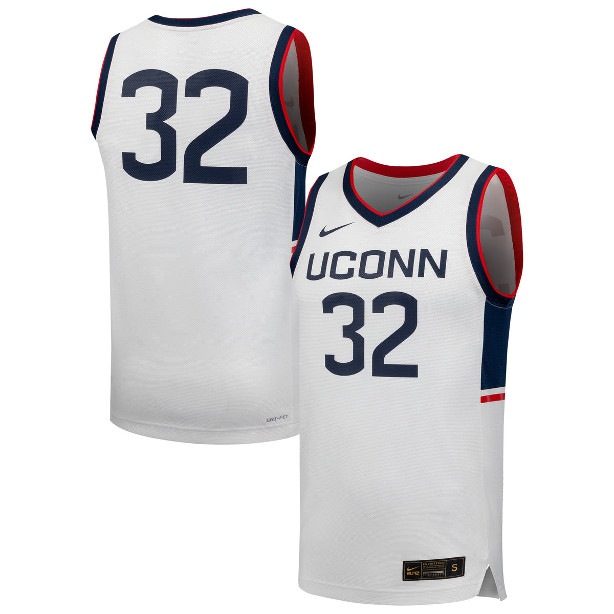 #32 UConn Huskies Replica Basketball Jersey - White | Stitched College Jersey TJS75924