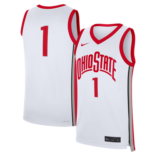#1 Ohio State Buckeyes Home Replica Jersey - White | Stitched College Jersey TJS75696