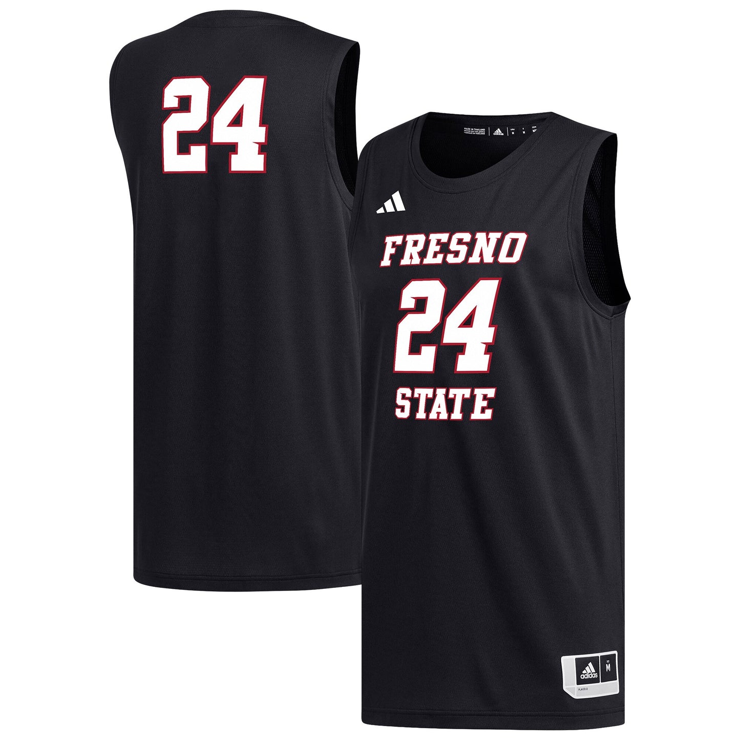 #24 Fresno State Bulldogs Replica Basketball Jersey - Black | Stitched College Jersey TJS75791