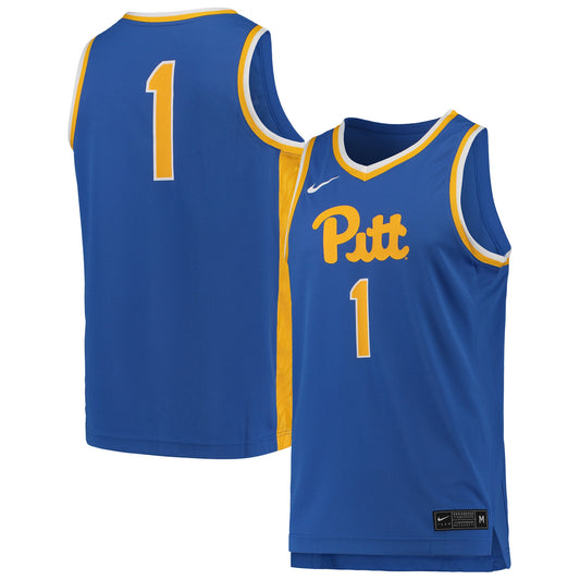 #1 Pitt Panthers Team Replica Basketball Jersey - Royal | Stitched College Jersey TJS75666
