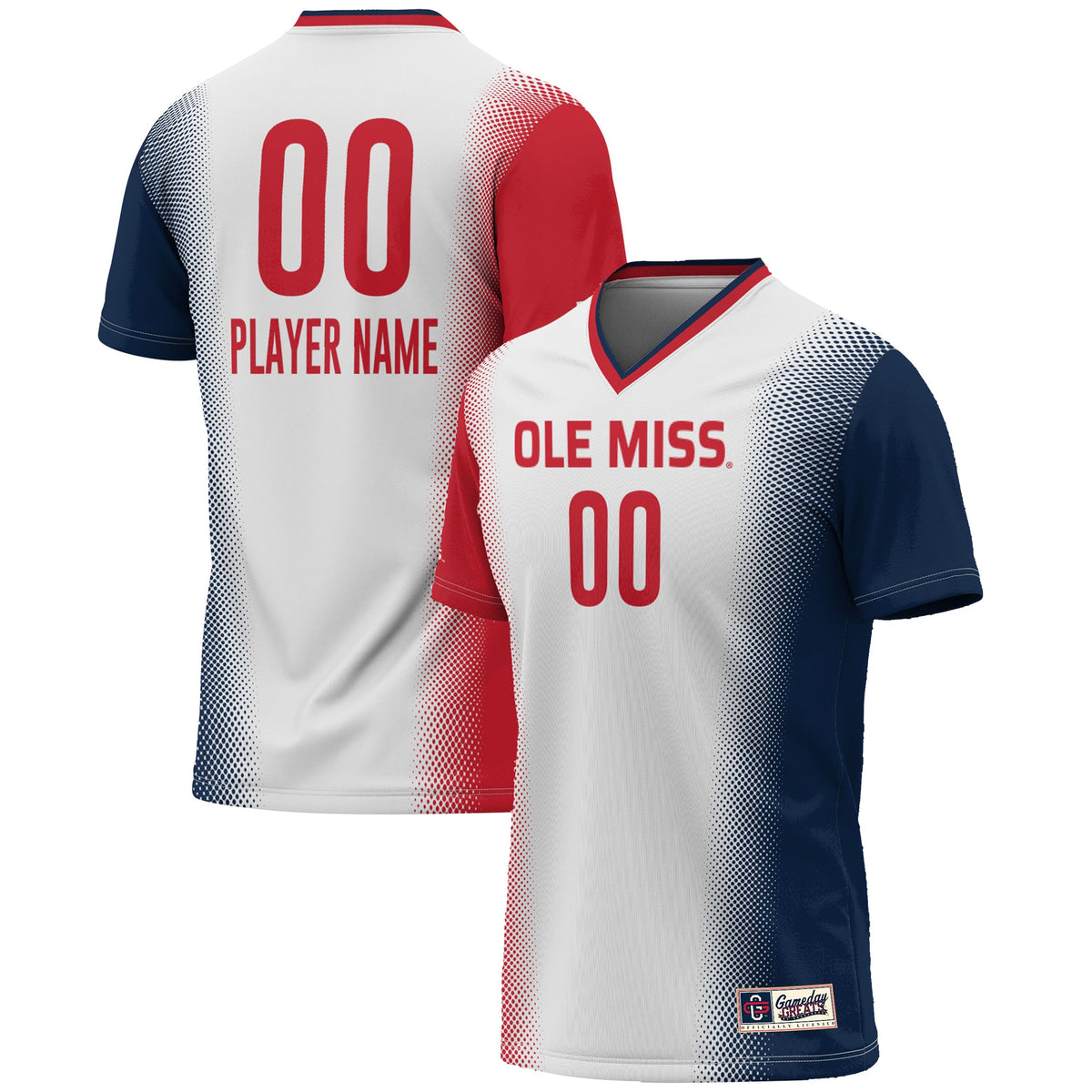 Ole Miss Rebels GameDay Greats Unisex Pick-A-Player Lightweight Women's Soccer Jersey - White | Stitched College Jersey TJS75721
