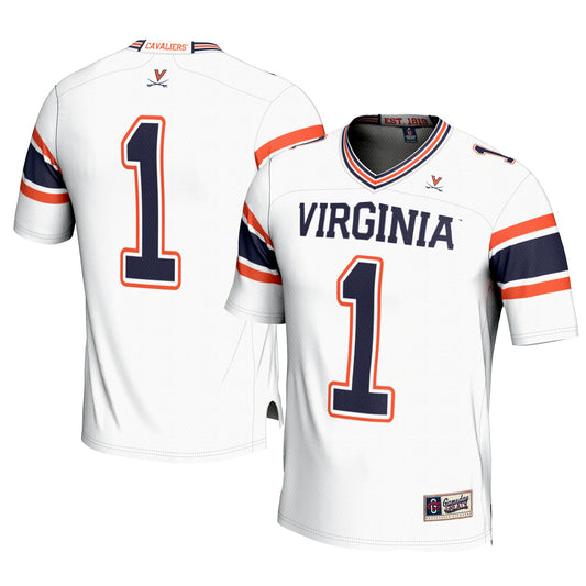 #1 Virginia Cavaliers GameDay Greats Football Jersey - White | Stitched College Jersey TJS75647