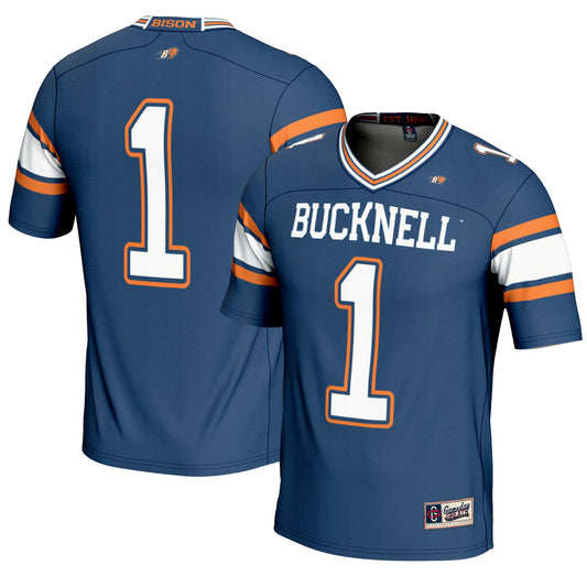 #1 Bucknell Bison GameDay Greats Endzone Football Jersey - Blue | Stitched College Jersey TJS75893