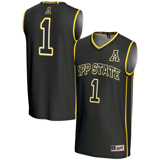#1 Appalachian State Mountaineers GameDay Greats Lightweight Basketball Jersey - Black | Stitched College Jersey TJS75814