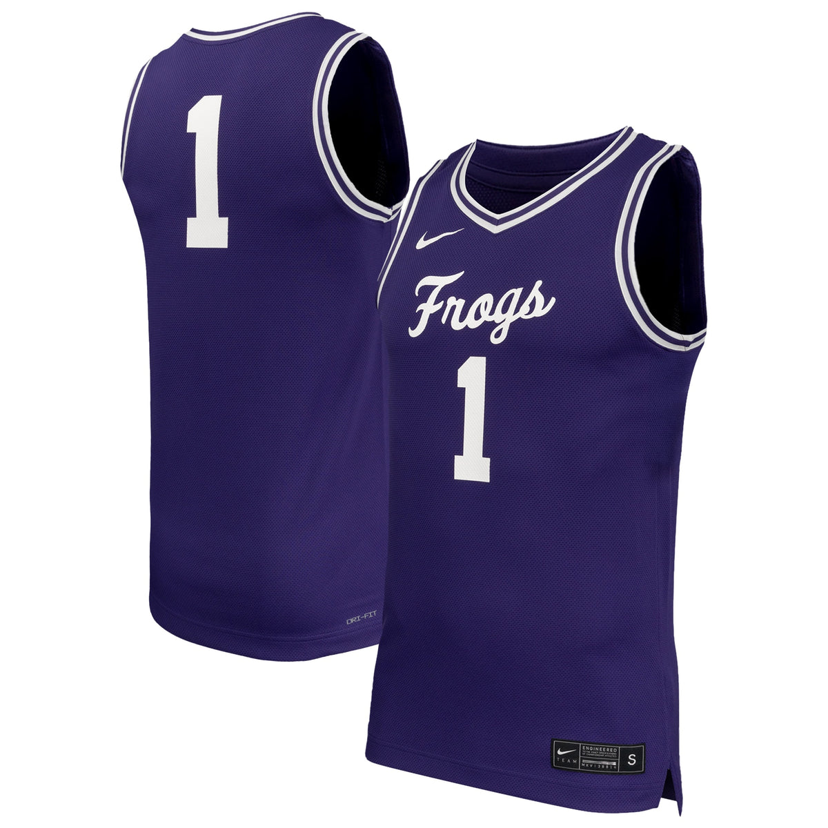 #1 TCU Horned Frogs Replica Basketball Jersey - Purple | Stitched College Jersey TJS75828