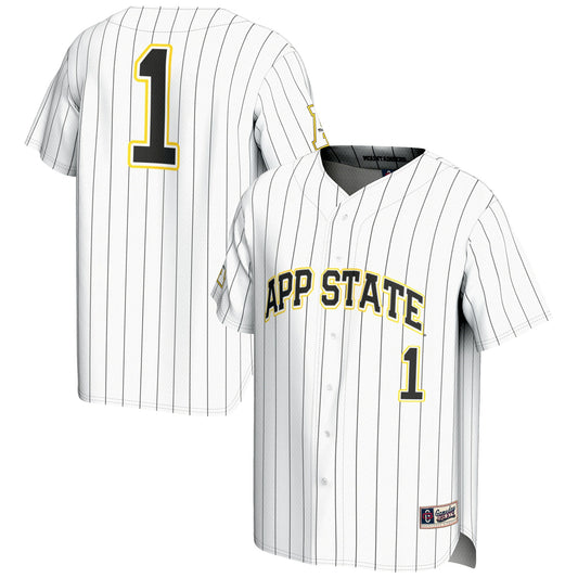 #1 Appalachian State Mountaineers GameDay Greats Lightweight Baseball Jersey - White | Stitched College Jersey TJS75645