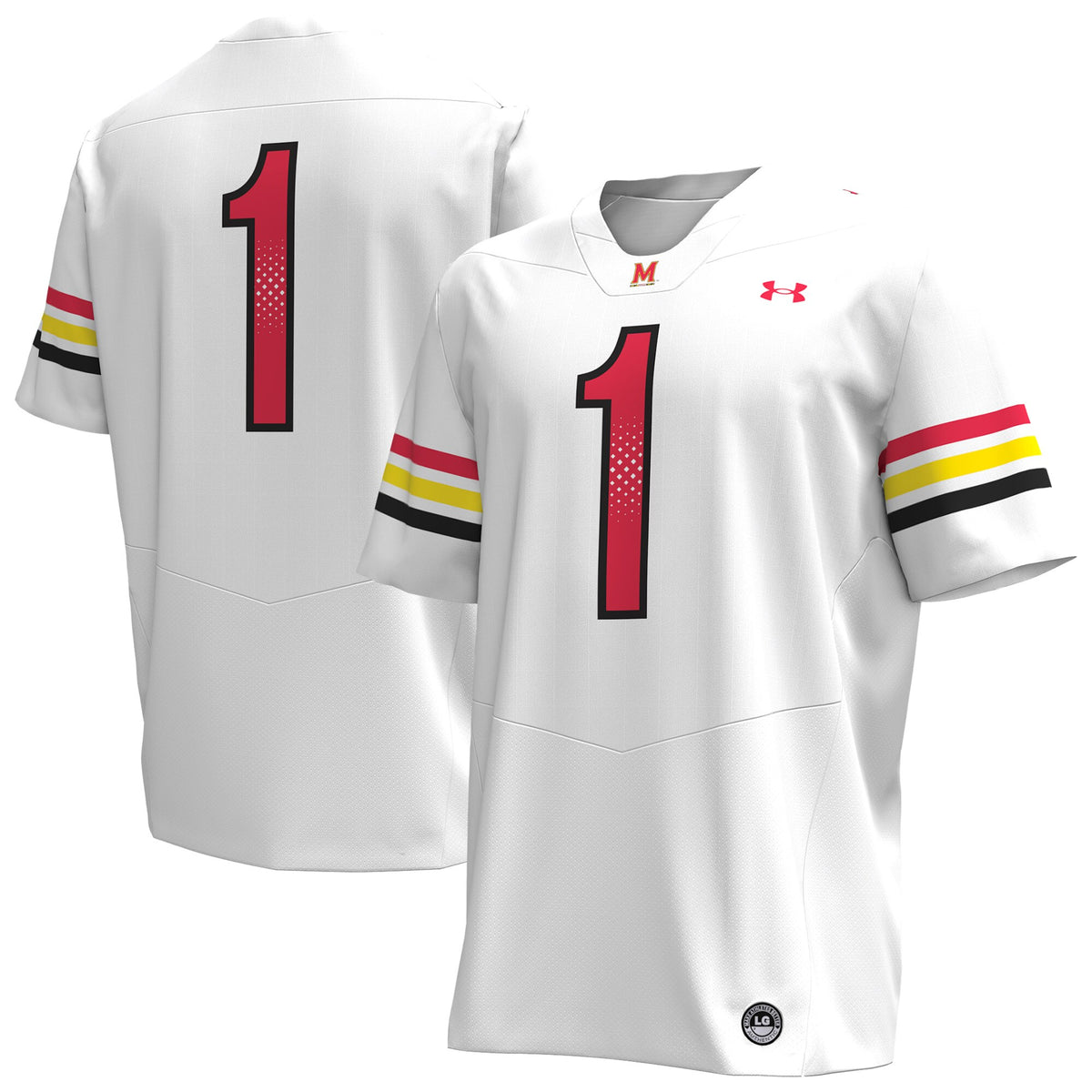 #1 Maryland Terrapins Replica Football Jersey - White | Stitched College Jersey TJS75639