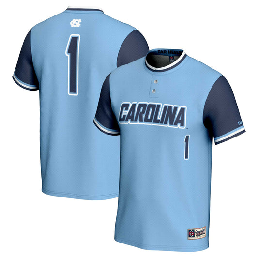 #1 North Carolina Tar Heels GameDay Greats Unisex Lightweight Softball Jersey - Carolina Blue | Stitched College Jersey TJS75997