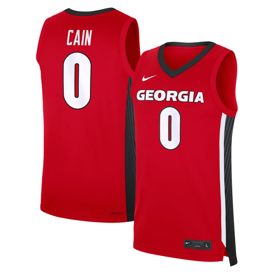 Blue Cain Georgia Bulldogs Men's Basketball Replica Player Jersey - Red | Stitched College Jersey TJS75735