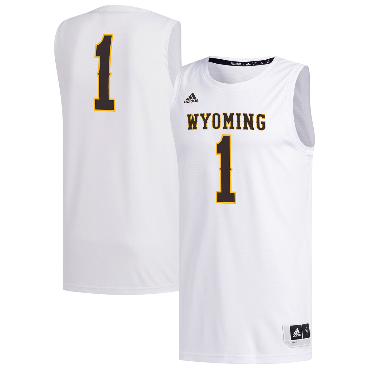 #1 Wyoming Cowboys Replica Basketball Jersey - White | Stitched College Jersey TJS75853