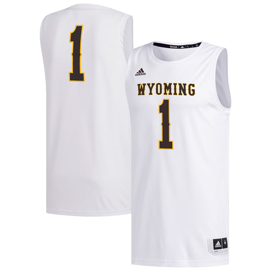 #1 Wyoming Cowboys Replica Basketball Jersey - White | Stitched College Jersey TJS75853