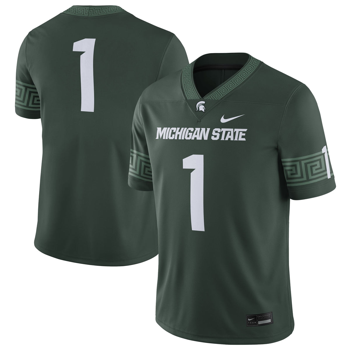 #1 Michigan State Spartans Football Game Jersey - Green | Stitched College Jersey TJS75776