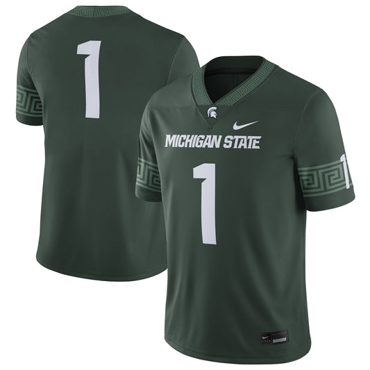 #1 Michigan State Spartans Football Game Jersey - Green | Stitched College Jersey TJS75776