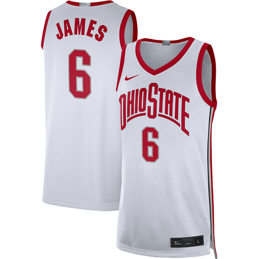 LeBron James Ohio State Buckeyes Limited Basketball Jersey - White | Stitched College Jersey TJS75907
