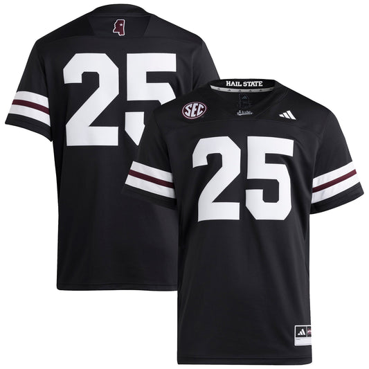 #25 Mississippi State Bulldogs Premier Strategy Jersey - Black | Stitched College Jersey TJS76105
