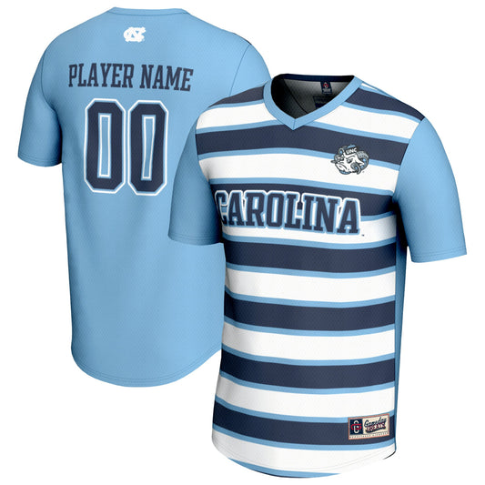 North Carolina Tar Heels GameDay Greats Unisex Collegiate Men's Soccer Pick-A-Player Fashion Jersey - Carolina Blue/Navy | Stitched College Jersey TJS76076