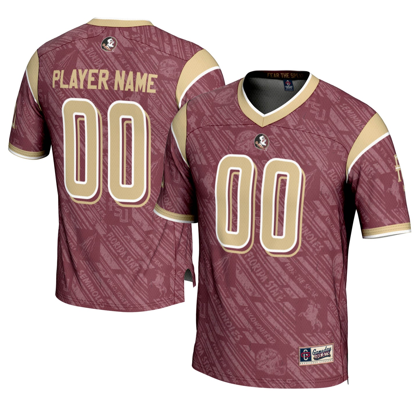 Florida State Seminoles GameDay Greats Highlight Print Pick-A-Player Football Jersey - Garnet | Stitched College Jersey TJS76092