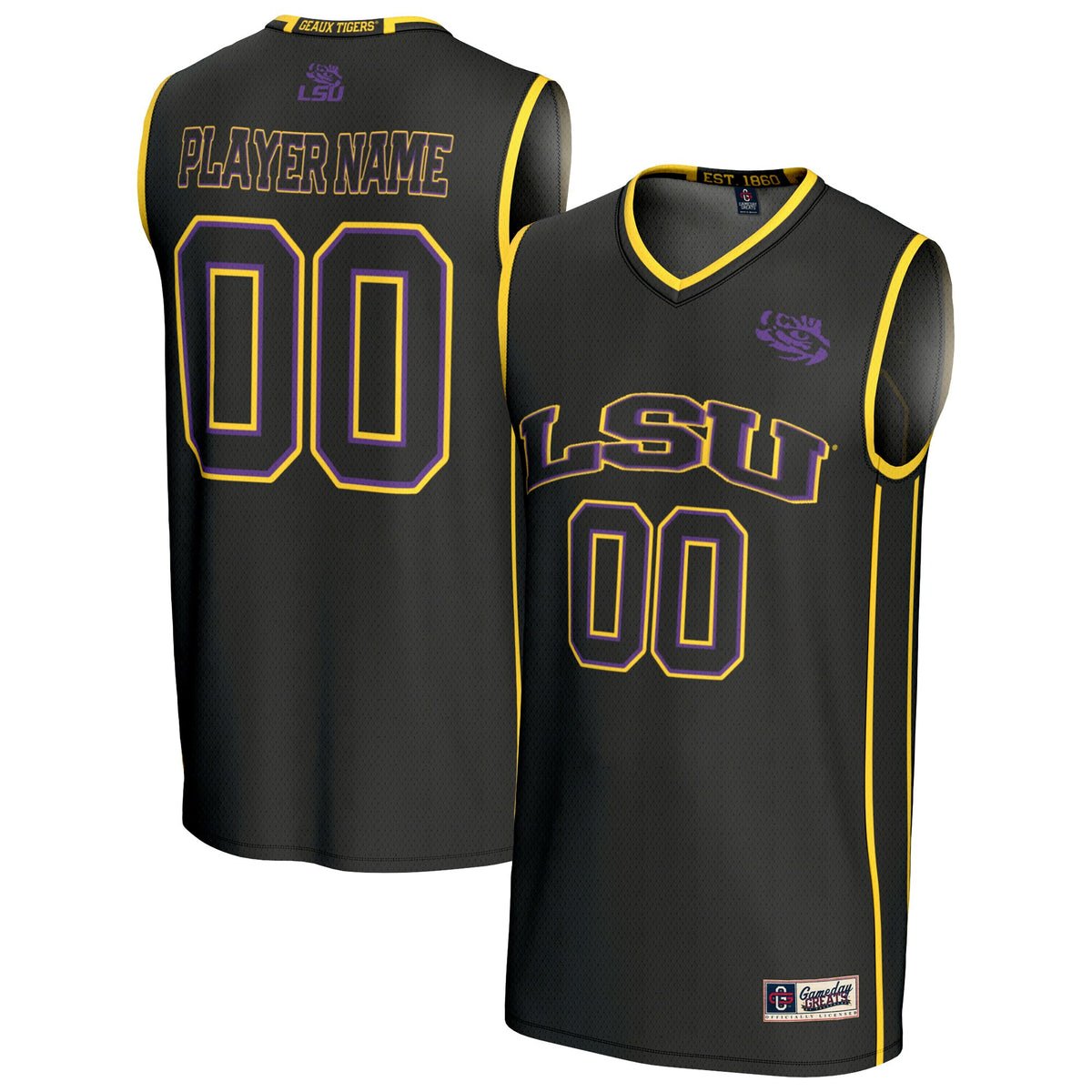 LSU Tigers GameDay Greats Unisex Pick-A-Player Lightweight Collegiate Women's Basketball Fashion Jersey - Black | Stitched College Jersey TJS76051