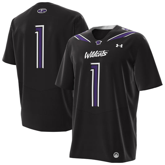 #1 Northwestern Wildcats Alternate Replica Football Jersey - Black | Stitched College Jersey TJS76106