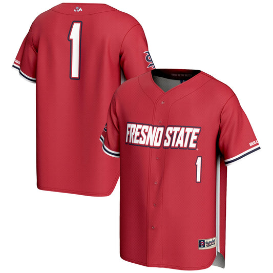 #1 Fresno State Bulldogs GameDay Greats Lightweight Baseball Jersey - Red | Stitched College Jersey TJS76078
