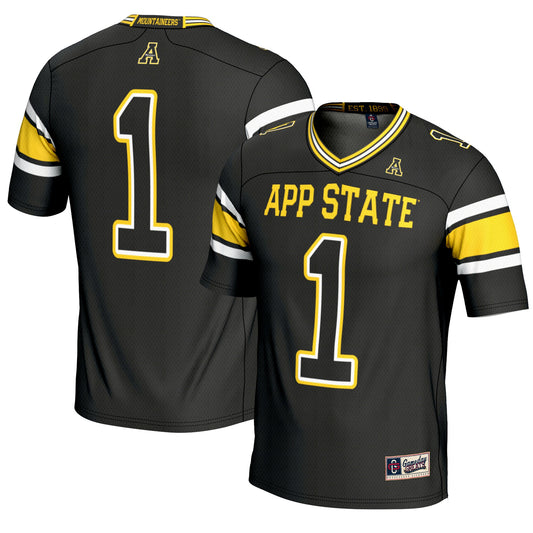 #1 Appalachian State Mountaineers GameDay Greats Endzone Football Jersey - Black | Stitched College Jersey TJS76074