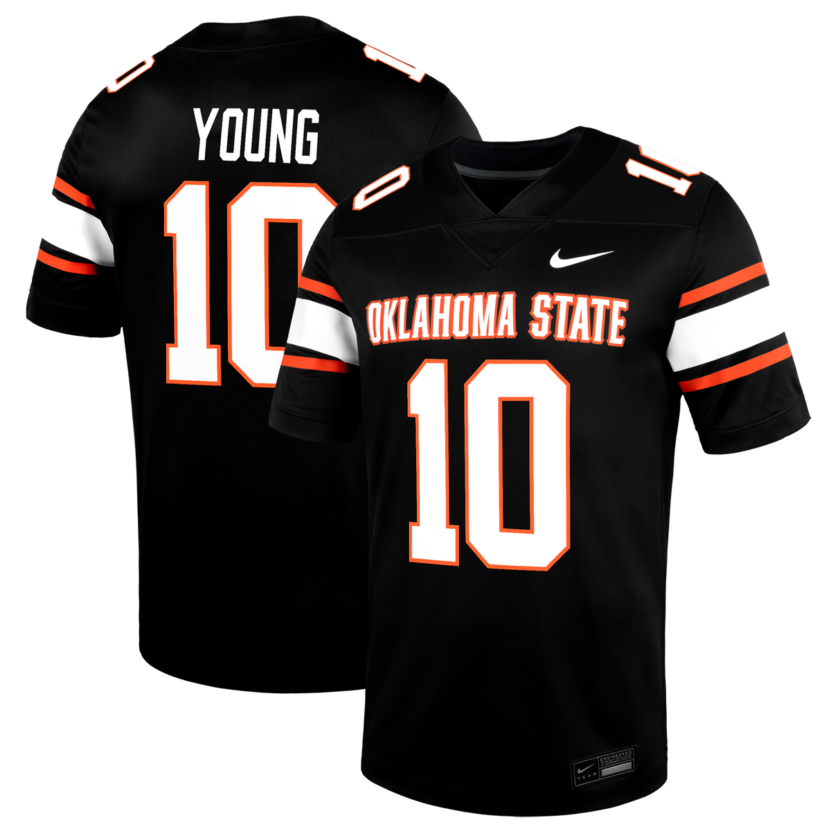 Wyatt Young Oklahoma State Cowboys Alternate Game Jersey - Black | Stitched College Jersey TJS76030