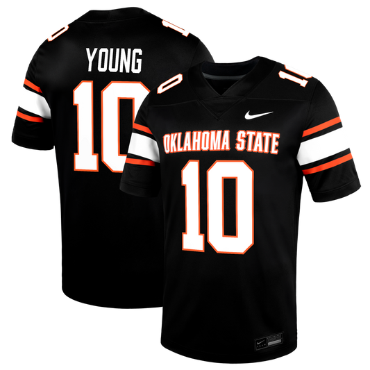 Wyatt Young Oklahoma State Cowboys Alternate Game Jersey - Black | Stitched College Jersey TJS76030