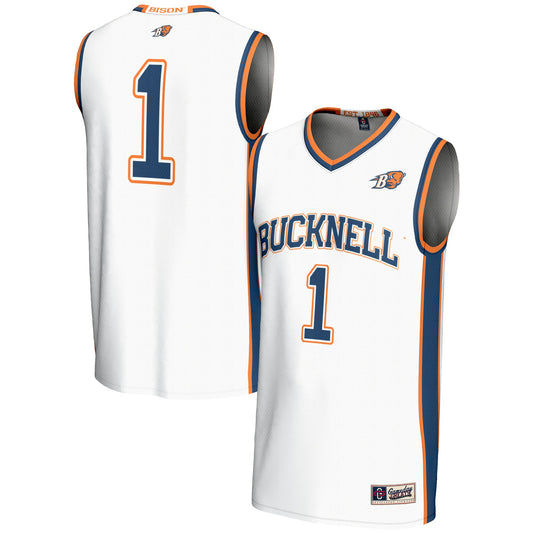 #1 Bucknell Bison GameDay Greats Unisex Lightweight Basketball Jersey - White | Stitched College Jersey TJS76303
