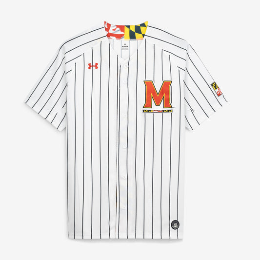 Maryland Terrapins Replica Baseball Jersey - White | Stitched College Jersey TJS76234