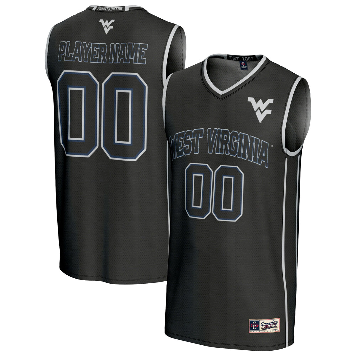 West Virginia Mountaineers GameDay Greats Unisex Lightweight Collegiate Women's Basketball Pick-A-Player Fashion Jersey - Black | Stitched College Jersey TJS76247
