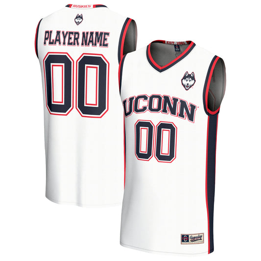 UConn Huskies GameDay Greats Unisex Lightweight Collegiate Men's Basketball Pick-A-Player Fashion Jersey - White | Stitched College Jersey TJS76256