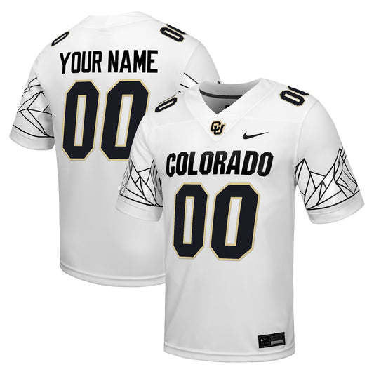 Colorado Buffaloes Custom Football Game Jersey - White | Stitched College Jersey TJS76271