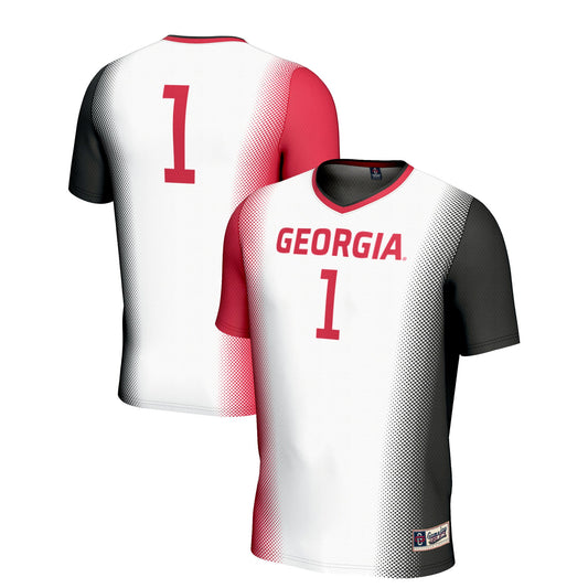 #1 Georgia Bulldogs GameDay Greats Unisex Women's Soccer Lightweight Fashion Jersey - White | Stitched College Jersey TJS76319