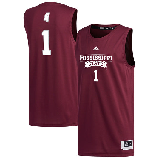 #1 Mississippi State Bulldogs Replica Basketball Jersey - Maroon | Stitched College Jersey TJS76233