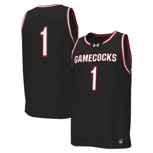 #1 South Carolina Gamecocks Replica Basketball Jersey - Black | Stitched College Jersey TJS76293