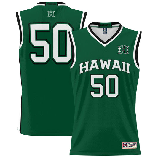#50 Hawaii Rainbow Warriors GameDay Greats Unisex Lightweight Basketball Jersey - Green | Stitched College Jersey TJS76230