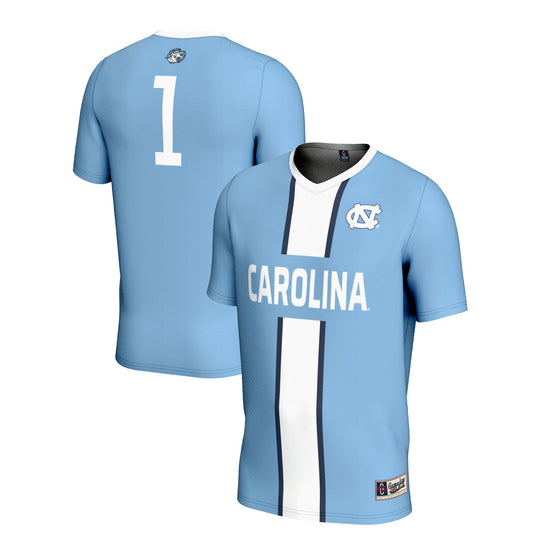 #1 North Carolina Tar Heels GameDay Greats Unisex Men's Soccer Jersey - Carolina Blue | Stitched College Jersey TJS76159