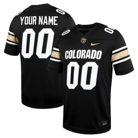 Colorado Buffaloes Custom Football Game Jersey - Black | Stitched College Jersey TJS76169