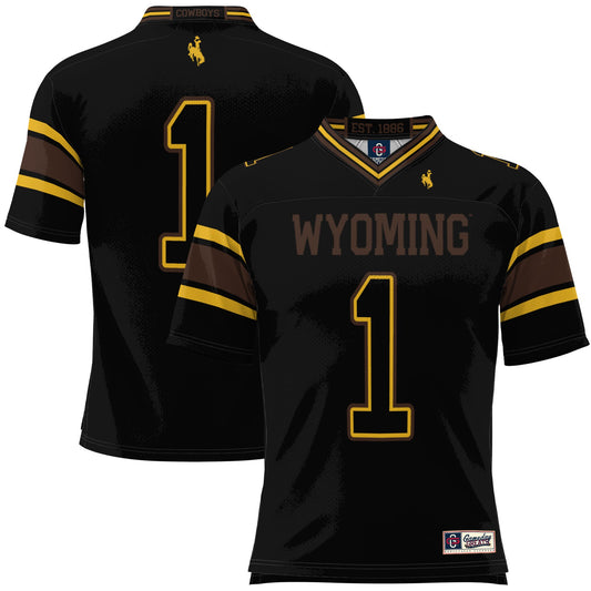 #1 Wyoming Cowboys GameDay Greats Football Jersey - Black | Stitched College Jersey TJS76163