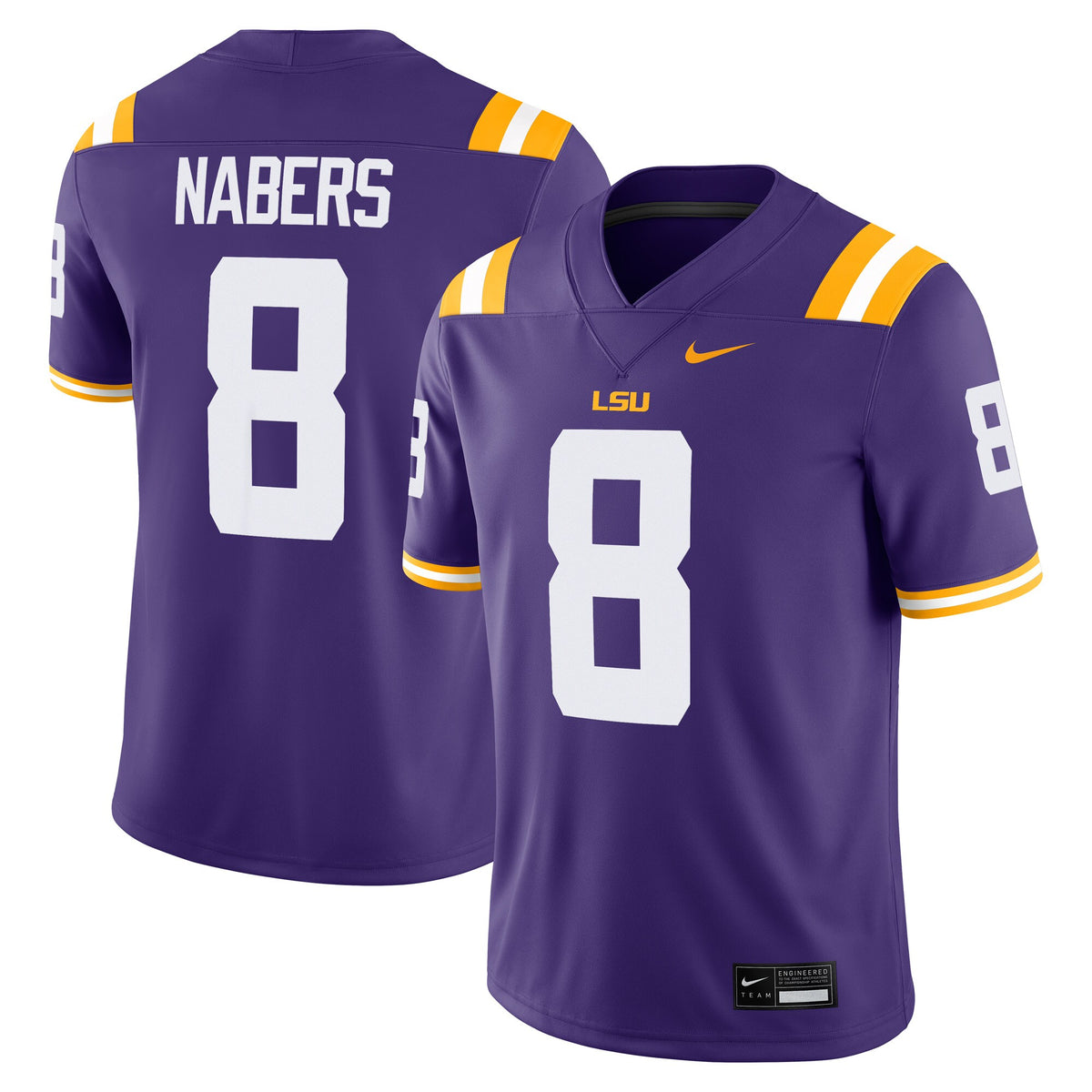 Malik Nabers LSU Tigers Player Game Jersey - Purple | Stitched College Jersey TJS76165