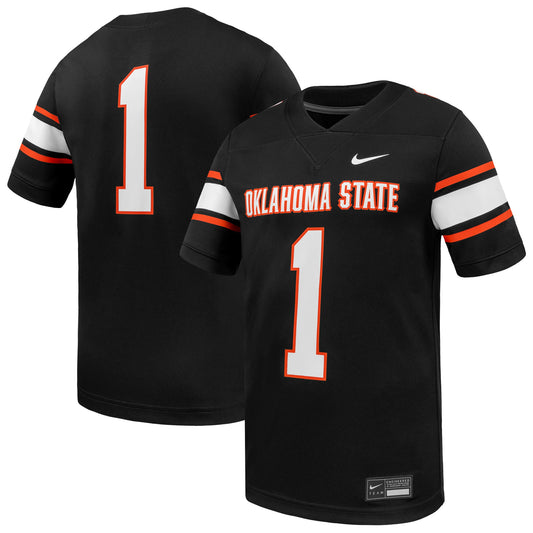 #1 Oklahoma State Cowboys Game Football Jersey - Black | Stitched College Jersey TJS76213