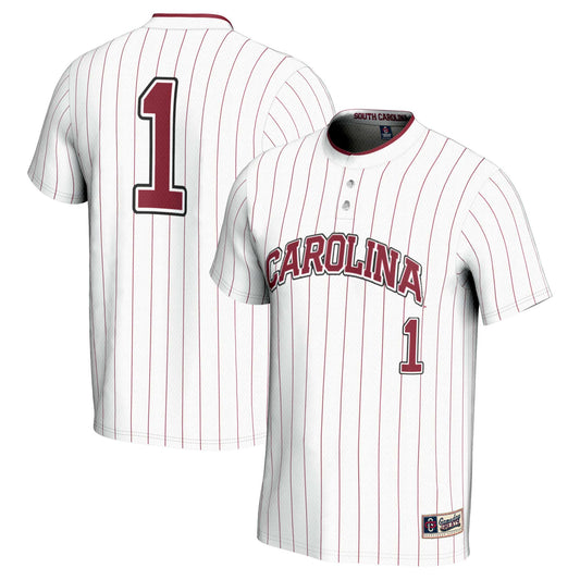 #1 South Carolina Gamecocks GameDay Greats Unisex Lightweight Softball Jersey - White | Stitched College Jersey TJS76286