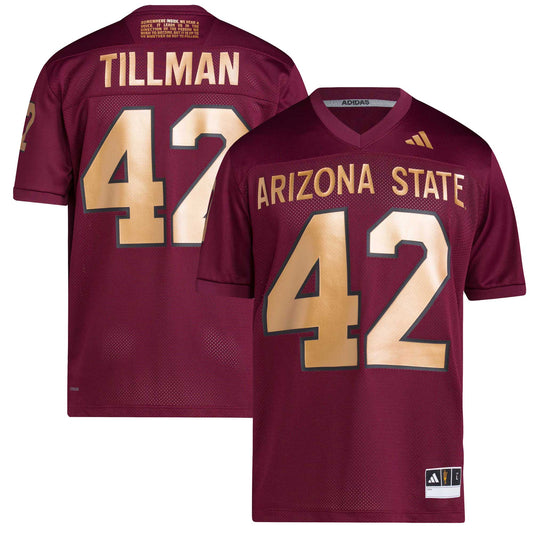 Pat Tillman #42 Arizona State Sun Devils Football Icon Premier Jersey - Maroon | Stitched College Jersey TJS76603