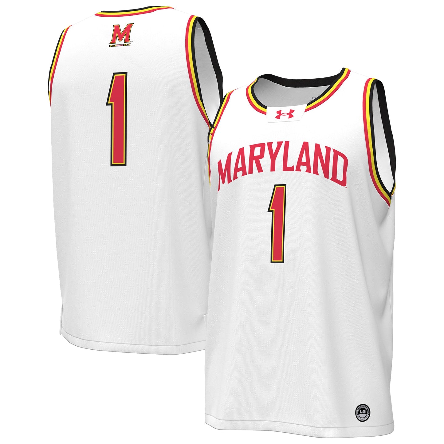 #1 Maryland Terrapins Replica Basketball Jersey - White | Stitched College Jersey TJS76348